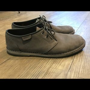 Clarks Jink Oxford Taupe Distressed Suede Shoe Men